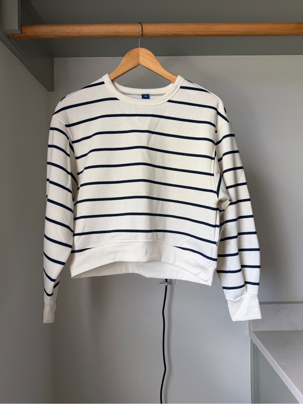 NWT Old Navy Breton style sweatshirt, size XS
